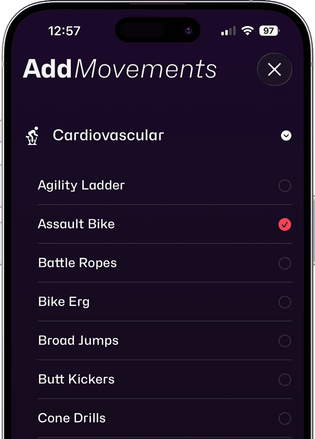 Add movements to your workout